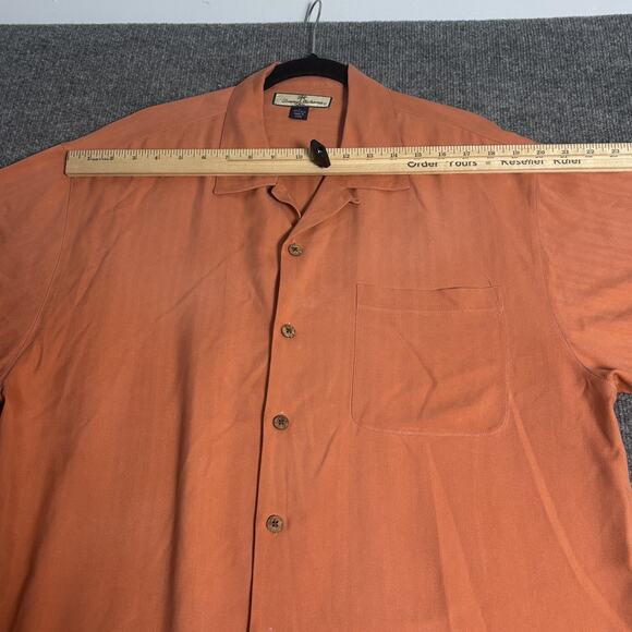 Tommy Bahama Shirt Mens Large Orange 100% Silk Relax Camp Button Up Casual - Picture 11 of 13